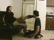 Mistress-boot & socks sniff