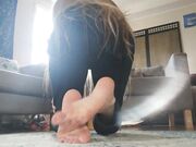 Sativa Skies colorful toes and soles on the floor