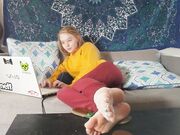 Sativa Skies on the sofa and soles on the table