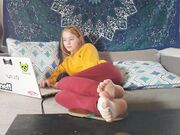 Sativa Skies on the sofa and soles on the table