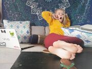 Sativa Skies on the sofa and soles on the table