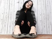 Natalie Darling flats and bare feet