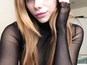 young babe tease with her feet in pantyhose