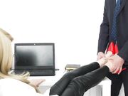 Footjob in The Office Guy Cum On the Legs of The Secret