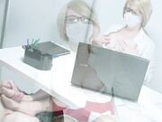 Secretary Gives a Footjob i Cum on Her Beautiful Legs