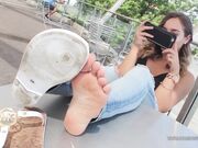 Melani photographing her perfect feet