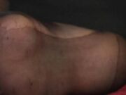 Empress Maxena- sweaty nylon feet under table