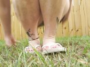 Twisted Toes flip flops and bare feet