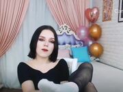 dark hair teen show feet in socks pantyhose barefoot