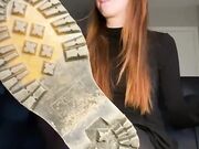 sexy redhead lynn feet in socks and pantyhose tease