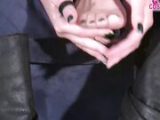 Cosplayfeet - Heart-Stoppingly Beautiful Thena Massaging Her Little Feet In Her Sexy Cowgirl Costume