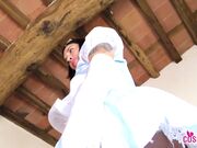 Cosplayfeet - Dollyc Dressed Up The Sexiest Cinderella Costume With White Lace Stockings