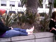 Street feet sniffing