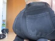 Sexy german blonde show soles on floor