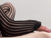 LegsJapan - SaoriHirako - 2 - Black Striped Tights Footjob