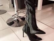 Liara Sin-sniff my hot boot & sweaty feet