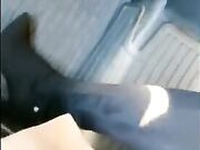 Chinese foot worship in car and airport