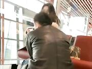 Chinese foot worship in car and airport