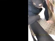 Chinese foot worship in library