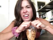 Brunette show sexy small feet play challenge