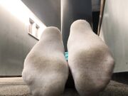 A little sneaky at the gym. Dirty sock show