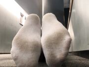 A little sneaky at the gym. Dirty sock show