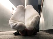 A little sneaky at the gym. Dirty sock show