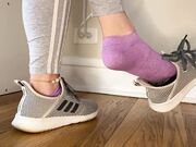 Adidas shoeplay & ankle sock tease