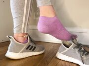 Adidas shoeplay & ankle sock tease