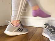 Adidas shoeplay & ankle sock tease