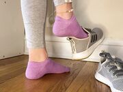 Adidas shoeplay & ankle sock tease