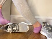 Adidas shoeplay & ankle sock tease