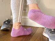 Adidas shoeplay & ankle sock tease