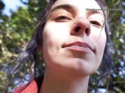 Eevee Frost Exhibitionism in Park - shows off feet and pussy