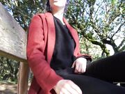 Eevee Frost Exhibitionism in Park - shows off feet and pussy