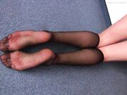 sexy big slender soles in pantyhose