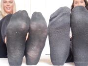 2 girls smelly socks and feet