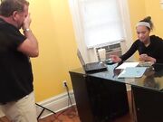 Under the desk sweaty nylon foot worship