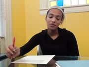 Under the desk sweaty nylon foot worship