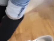 Teen girl socks sniffing