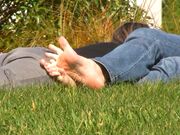 Brunette Bookworm with Long Toes and Soles