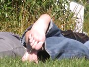 Brunette Bookworm with Long Toes and Soles