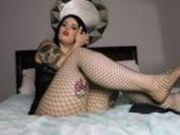 Gaberiella - Ruby Red Heels Sexy Feet Fishnet Footjob