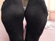 Amateur brunette with big soft feet and long toes pov