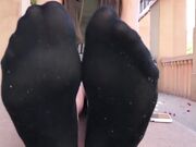 Amateur brunette with big soft feet and long toes pov