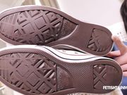 Jenna - Bare sweaty feet of a street girl