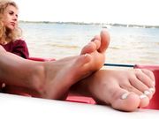 HOT BLONDE SMELLY FEET POV