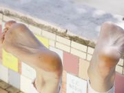 Lauren's Pink Soles Flexing in the Sun