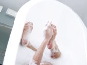 Twins Brooke and Vikki in Foot Fetish and Sensual Domination-Cum on Our Soles