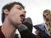 Beautiful Mistress Val ignores a loser licking her socks